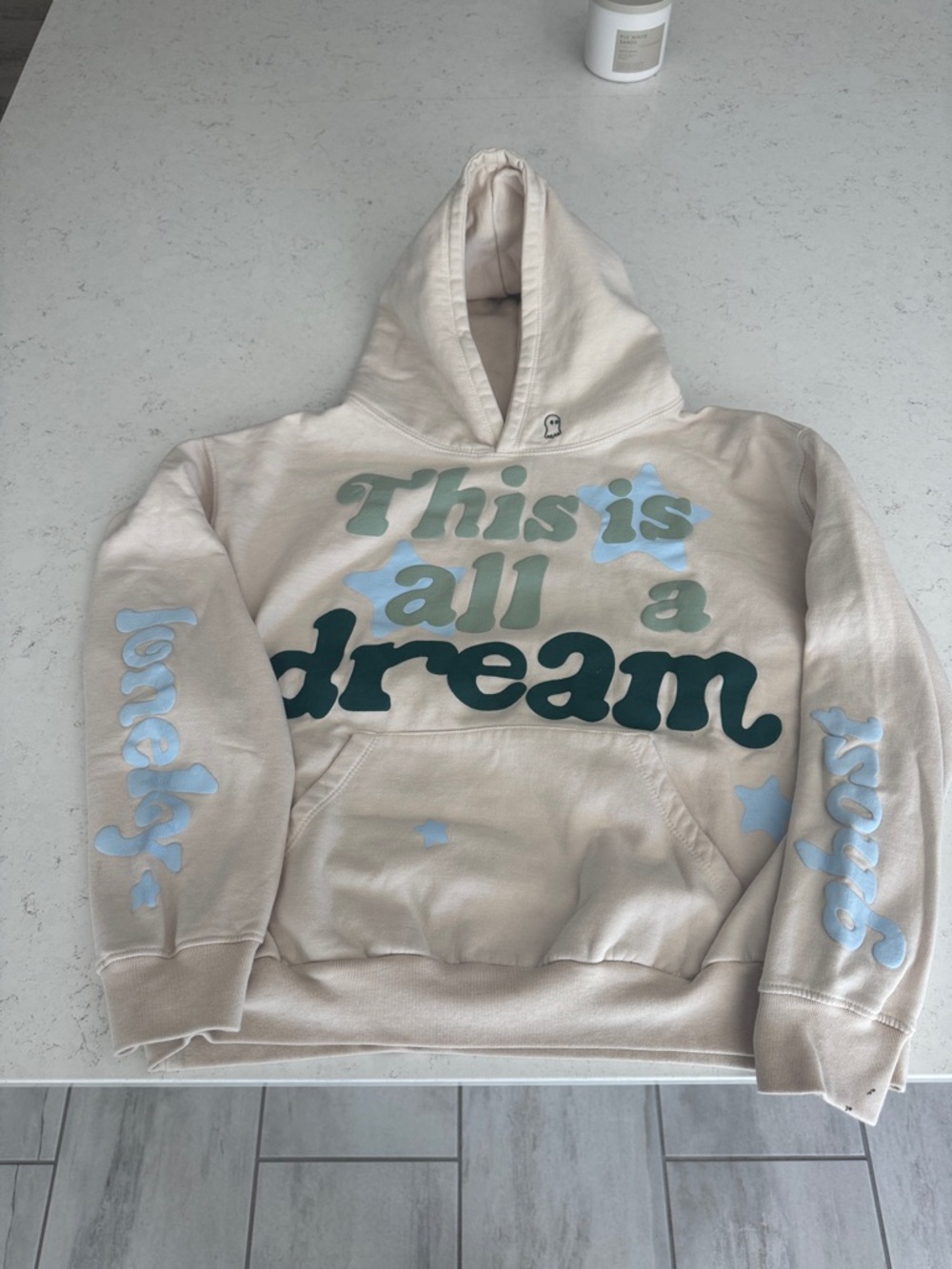 Lonely Ghost Women's Cream and Tan ‘This is all a dream” Hoodie